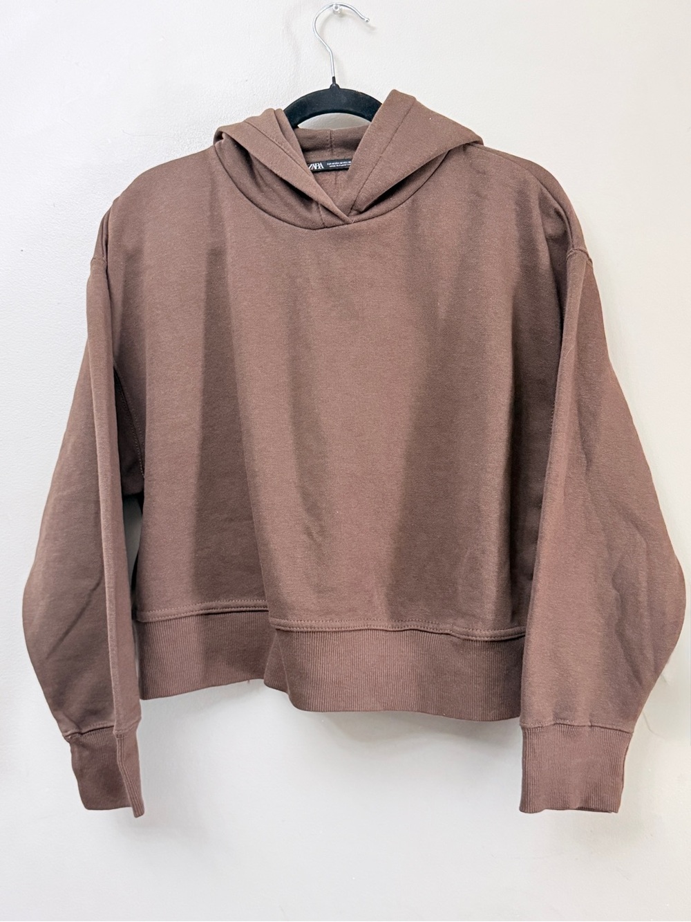 NWOT Zara Women’s Brown Hooded Sweatshirt Sweater size Medium